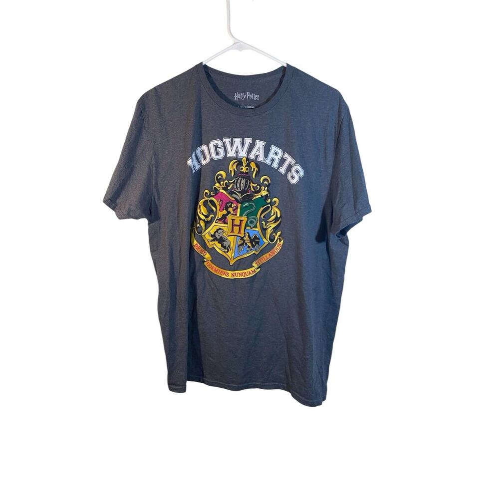 Harry Potter Hogwarts School of Witchcraft & Wizardry T-Shirt Men's L Gray
